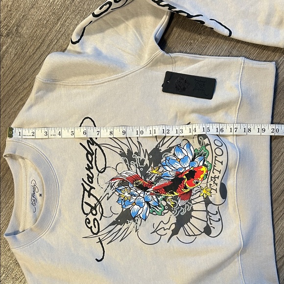 Ed Hardy Light Gray Tattoo Graphic Sweatshirt - Picture 7 of 9